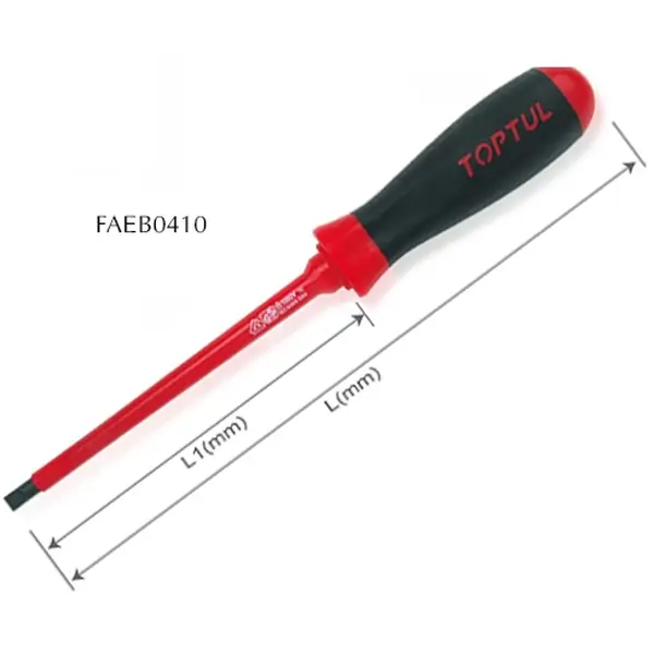 Tua vít cách điện chống trượt TOPTUL FAEB0410