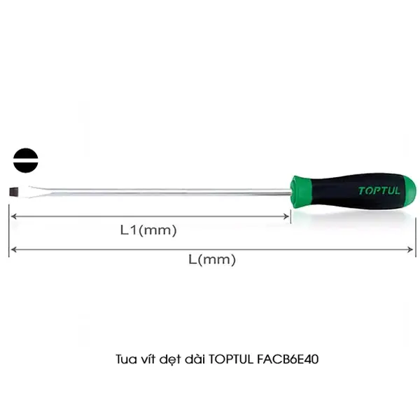 Tua vít dẹt dài TOPTUL FACB6E40