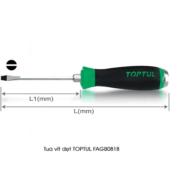 Tua vít dẹt TOPTUL FAGB0818