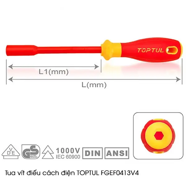 Tua vít điếu cách điện TOPTUL FGEF0413V4