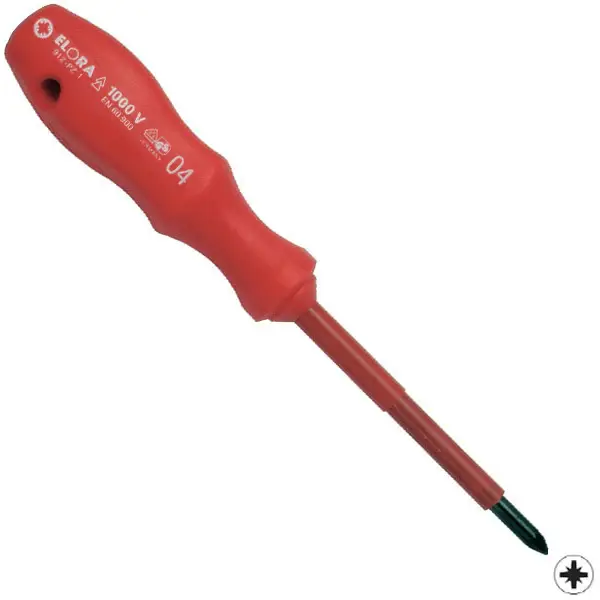 Tua vít hoa thị ELORA 912PZ cán bọc cách điện VDE 1000V