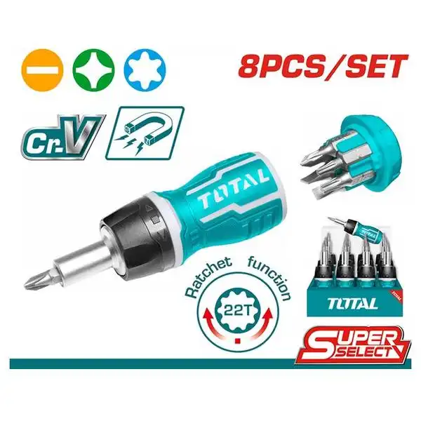 Tuốc nơ vít đa năng xoay chiều 8 trong 1 Total TACSDS1726