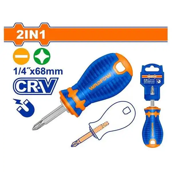 Tuốc nơ vít dẹp và bake loại ngắn (PH2 - 6.5mm) Wadfow WSS45M1