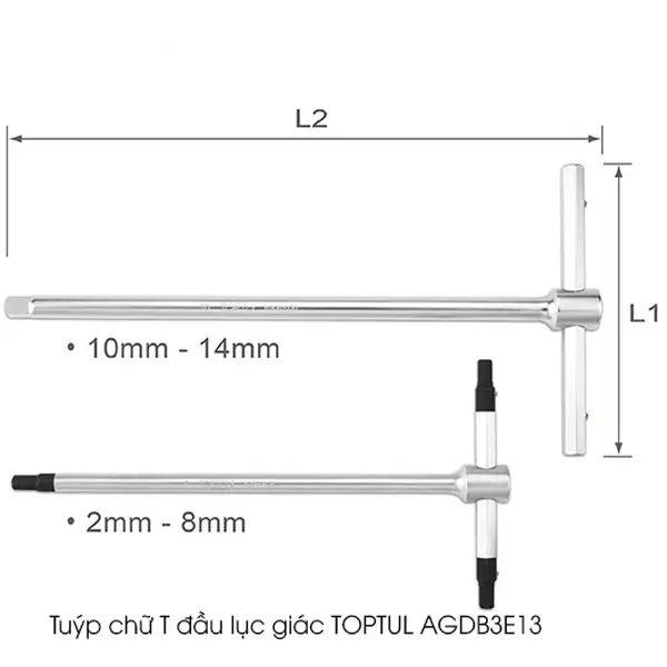 Tuýp chữ T đầu lục giác TOPTUL AGDB3E13