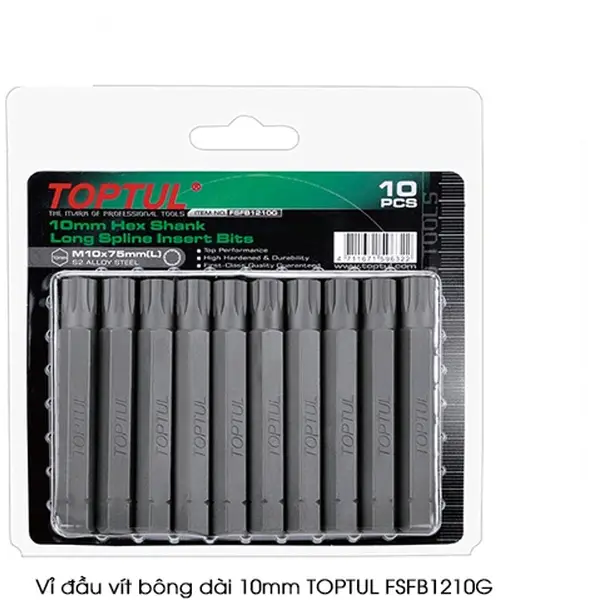 Vỉ đầu vít bông dài 10mm TOPTUL FSFB1210G