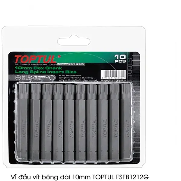 Vỉ đầu vít bông dài 10mm TOPTUL FSFB1212G