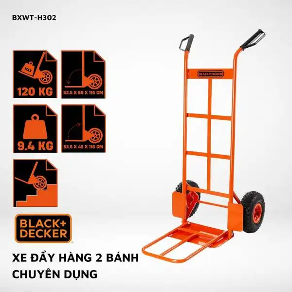 Xe đẩy hàng 2 bánh, hiệu BlackandDecker-USA H302