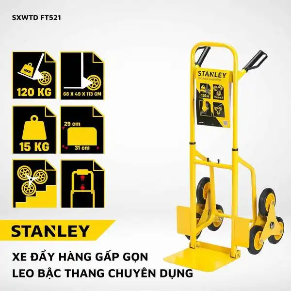 Xe đẩy hàng leo bậc thang, hiệu Stanley-USA FT521